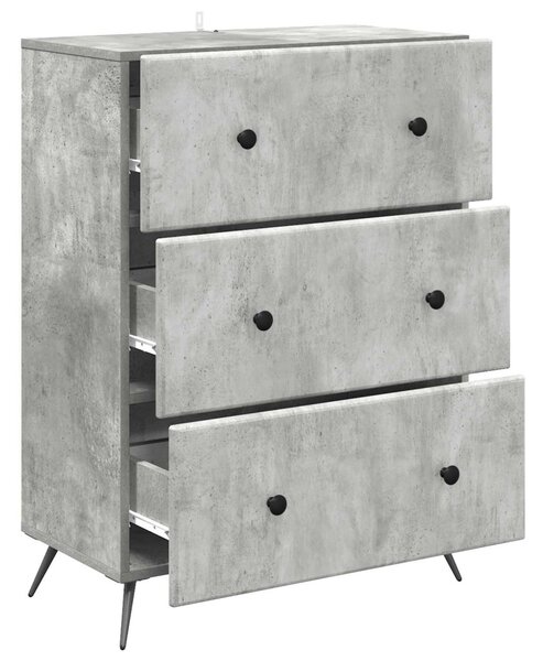 Fiókos szekrény Betonszürke 66 x 34,5 x 90 cm Szerelt Fa