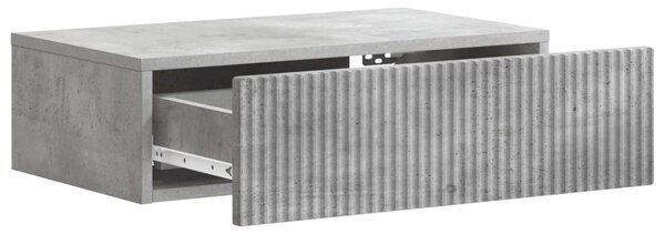 Fali oldaltábla Betonszürke 59 x 34,5 x 17 cm Szerelt Fa