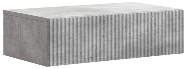 Fali oldaltábla Betonszürke 59 x 34,5 x 17 cm Szerelt Fa
