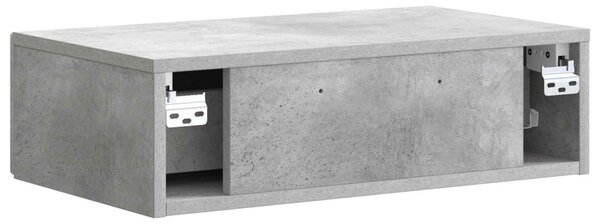 Fali oldaltábla Betonszürke 59 x 34,5 x 17 cm Szerelt Fa