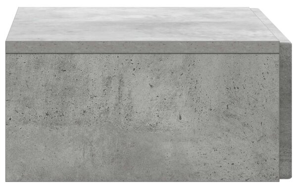 Fali oldaltábla Betonszürke 59 x 34,5 x 17 cm Szerelt Fa