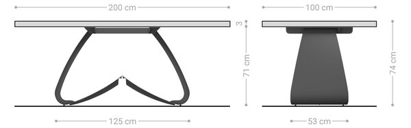 DELIFE Étkezőasztal Edge 200x100 akác természetes W alakú fém láb fekete Live-Edge