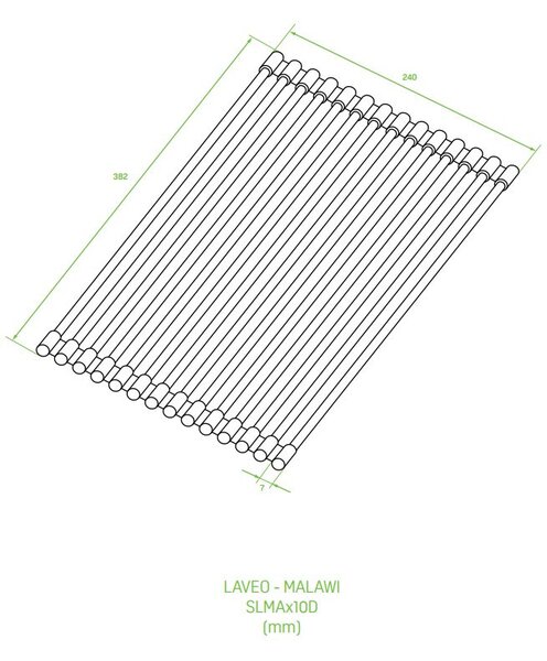 LAVEO MALAWI inox beépíthető mosogató szifonnal, rollmat csepegtetővel, gyümölcsmosóval, mos.szer adagolóval, 50x58x20 cm