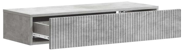Fali oldaltábla Betonszürke 87,5 x 34,5 x 17 cm Szerelt Fa
