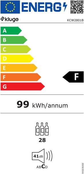 Kluge Borhűtő KCW2801B beépíthető, 28 palack