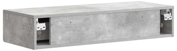 Fali oldaltábla Betonszürke 87,5 x 34,5 x 17 cm Szerelt Fa