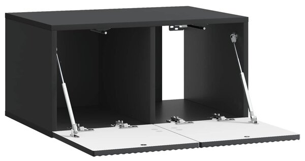 Fali TV szekrény Fekete 59,5 x 41 x 30 cm Szerelt Fa