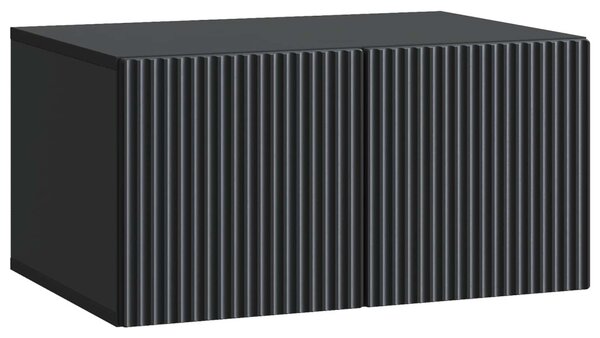 Fali TV szekrény Fekete 59,5 x 41 x 30 cm Szerelt Fa