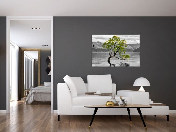 Fa képe a tó közepén (90x60 cm)