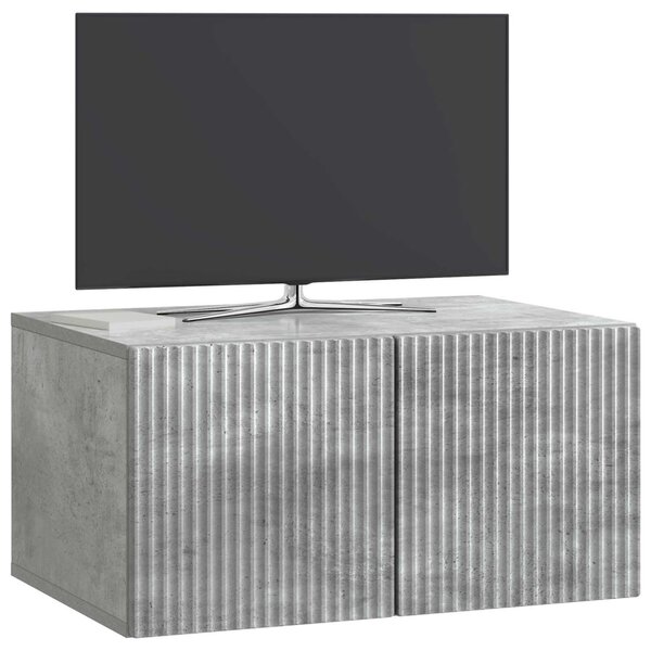 Fali TV szekrény Betonszürke 59,5 x 41 x 30 cm Szerelt Fa