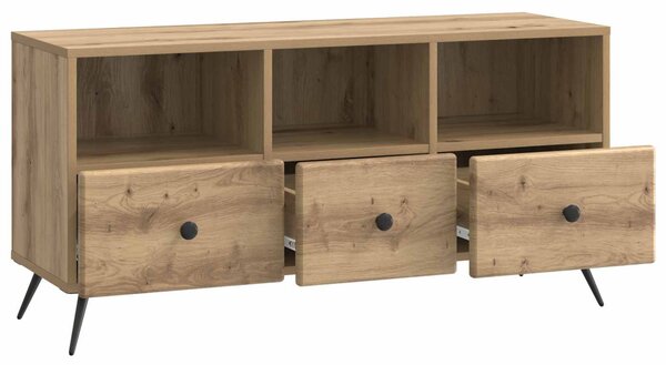 TV szekrény 102 x 34,5 x 50 cm Kézműves Tölgy Szerelt Fa