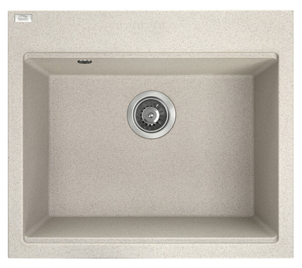 RIO 6 egymedencés gránit bézs mosogató szifonnal, 57x50x21,5 cm