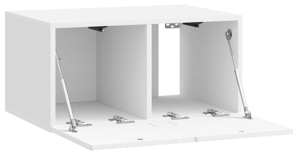 Fali TV szekrény Magasfényű Fehér 59,5 x 41 x 30 cm Szerelt Fa