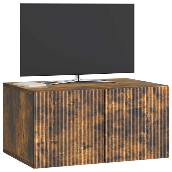Fali TV szekrény Füstös Tölgy 59,5 x 41 x 30 cm Szerelt Fa