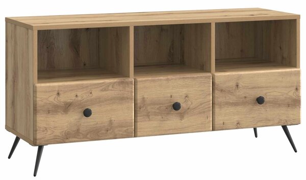 TV szekrény 102 x 34,5 x 50 cm Kézműves Tölgy Szerelt Fa