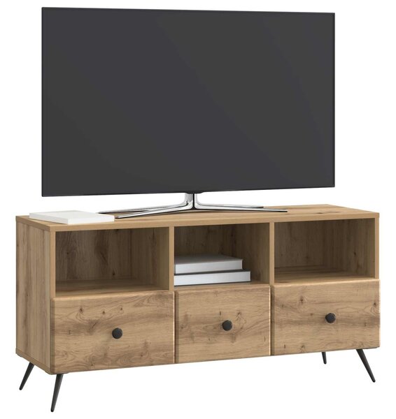 TV szekrény 102 x 34,5 x 50 cm Kézműves Tölgy Szerelt Fa