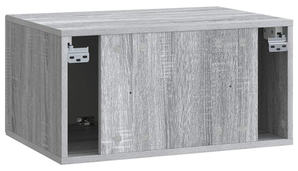 Fali TV szekrény Szürke Sonoma 59,5 x 41 x 30 cm Szerelt Fa