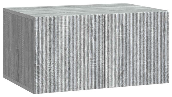 Fali TV szekrény Szürke Sonoma 59,5 x 41 x 30 cm Szerelt Fa