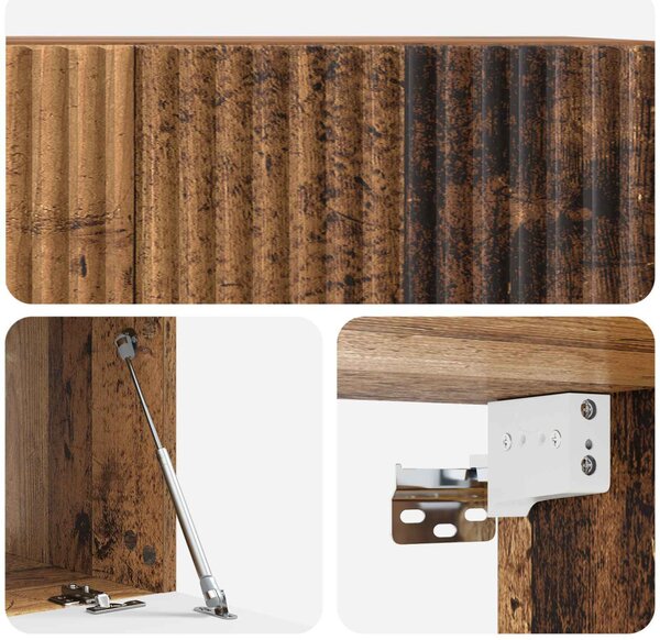 Fali TV szekrény Antik Fa 59,5 x 41 x 30 cm Szerelt Fa