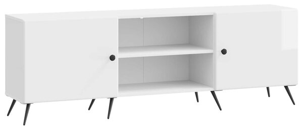 TV szekrény 150 x 31 x 50 cm Magasfényű Fehér Szerelt Fa