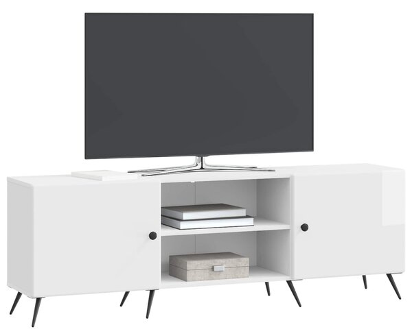 TV szekrény 150 x 31 x 50 cm Magasfényű Fehér Szerelt Fa