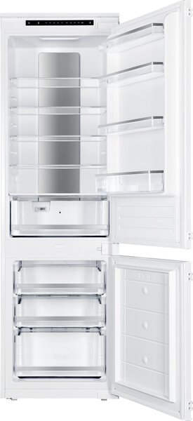 Kluge beépíthető kombi hűtőszekrény alul fagyasztóval, NoFrost, 206L/64L