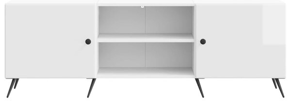 TV szekrény 150 x 31 x 50 cm Magasfényű Fehér Szerelt Fa