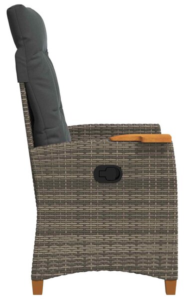 Dönthető szék tea tállal párnával 62 x 64 x 112 cm polirattan