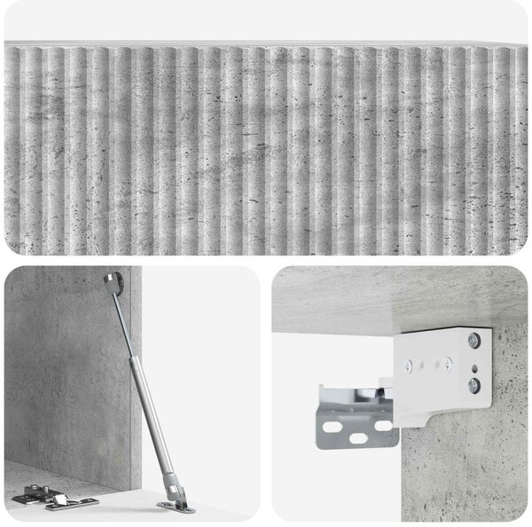 Fali TV szekrény Betonszürke 78,5 x 41 x 30 cm Szerelt Fa