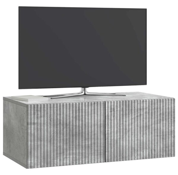 Fali TV szekrény Betonszürke 78,5 x 41 x 30 cm Szerelt Fa