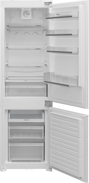 Kluge beépíthető kombi hűtőszekrény alul fagyasztóval, DualNoFrost, 180L/63L