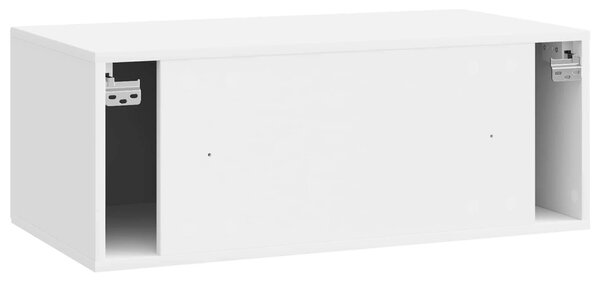 Fali TV szekrény Magasfényű Fehér 78,5 x 41 x 30 cm Szerelt Fa
