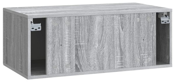Fali TV szekrény Szürke Sonoma 78,5 x 41 x 30 cm Szerelt Fa