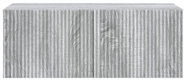Fali TV szekrény Szürke Sonoma 78,5 x 41 x 30 cm Szerelt Fa