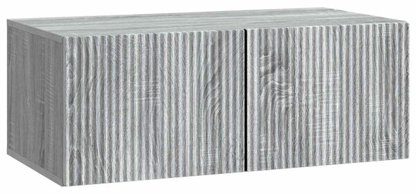 Fali TV szekrény Szürke Sonoma 78,5 x 41 x 30 cm Szerelt Fa