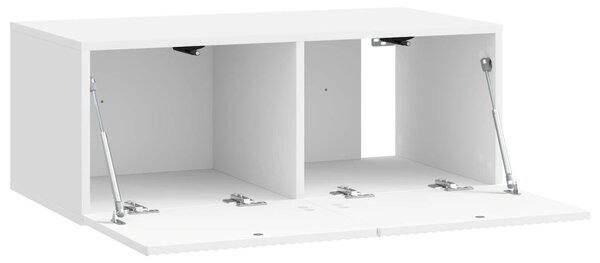 Fali TV szekrény Magasfényű Fehér 78,5 x 41 x 30 cm Szerelt Fa
