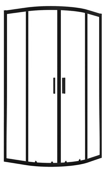 LAVEO DESNA félkör zuhanykabin zuhanytálcával 90x90x185 cm átlátszó üveg/fekete