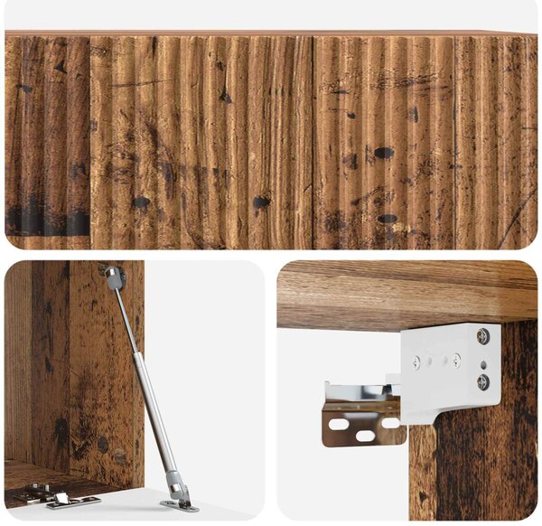 Fali TV szekrény Antik Fa 78,5 x 41 x 30 cm Szerelt Fa