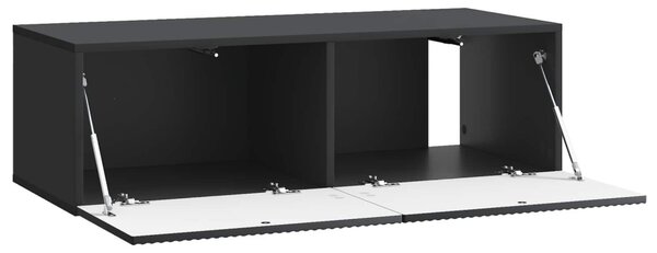 Fali TV szekrény Fekete 98 x 41 x 30 cm Szerelt Fa