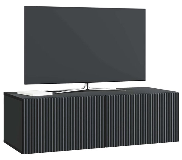 Fali TV szekrény Fekete 98 x 41 x 30 cm Szerelt Fa