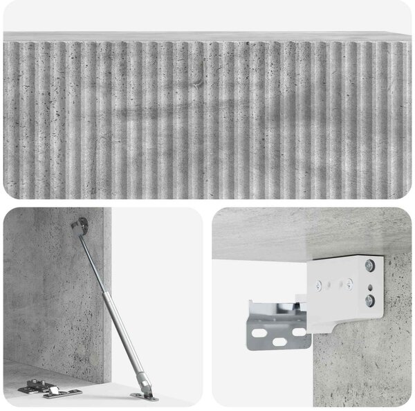 Fali TV szekrény Betonszürke 98 x 41 x 30 cm Szerelt Fa