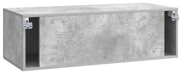 Fali TV szekrény Betonszürke 98 x 41 x 30 cm Szerelt Fa