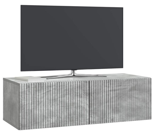 Fali TV szekrény Betonszürke 98 x 41 x 30 cm Szerelt Fa