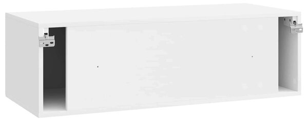Fali TV szekrény Magasfényű Fehér 98 x 41 x 30 cm Szerelt Fa