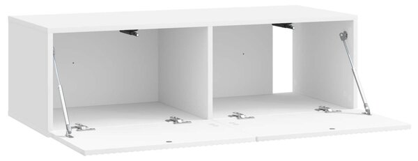 Fali TV szekrény Magasfényű Fehér 98 x 41 x 30 cm Szerelt Fa