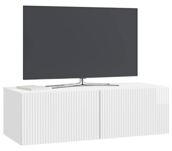Fali TV szekrény Magasfényű Fehér 98 x 41 x 30 cm Szerelt Fa