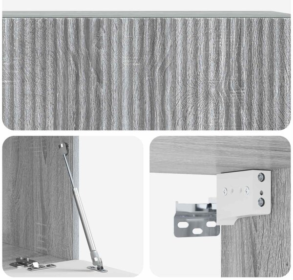 Fali TV szekrény Szürke Sonoma 98 x 41 x 30 cm Szerelt Fa