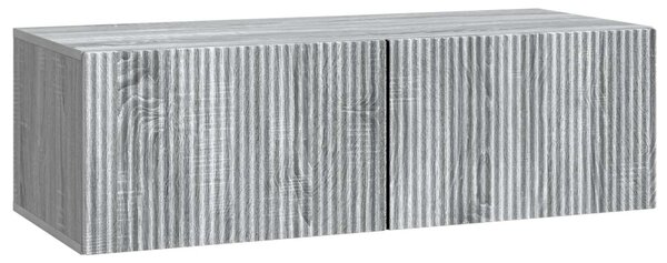 Fali TV szekrény Szürke Sonoma 98 x 41 x 30 cm Szerelt Fa