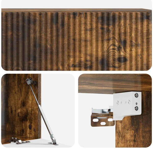 Fali TV szekrény Füstös Tölgy 98 x 41 x 30 cm Szerelt Fa