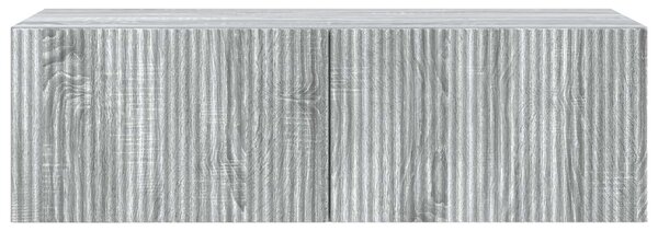 Fali TV szekrény Szürke Sonoma 98 x 41 x 30 cm Szerelt Fa